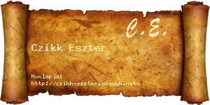 Czikk Eszter névjegykártya